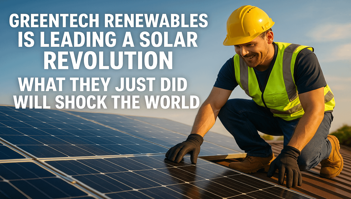 Greentech Renewables Is Leading a Solar Revolution What They Just Did Will Shock the World