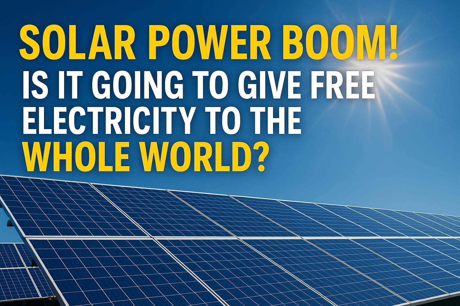 Solar Power Boom Is It Going to Give Free Electricity to the Whole World?