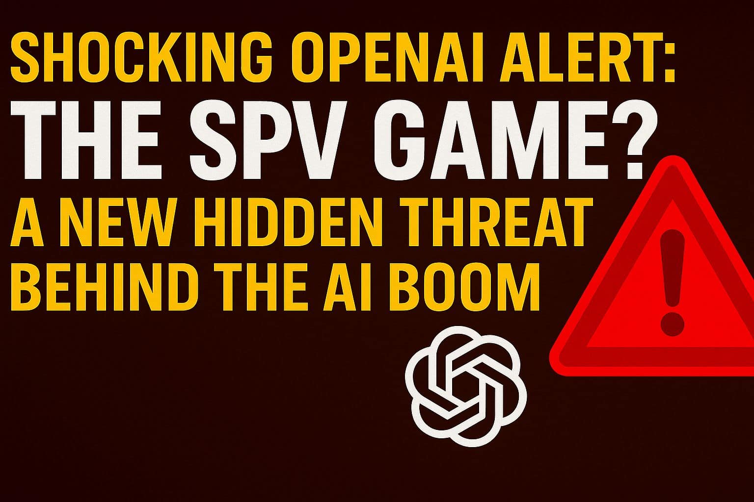 Shocking OpenAI Alert: The SPV Game? A New Hidden Threat Behind the AI Boom